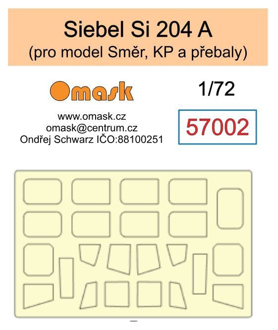 Omask 57002 Siebel Si 204 A (Smer, KP and prebaly) 1/72