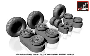 Armory Models AW48405 Hawker-Siddeley Harrier GR.7/GR.9/AV-8B wheels w/ weighted tires 1/48 – Bild 2