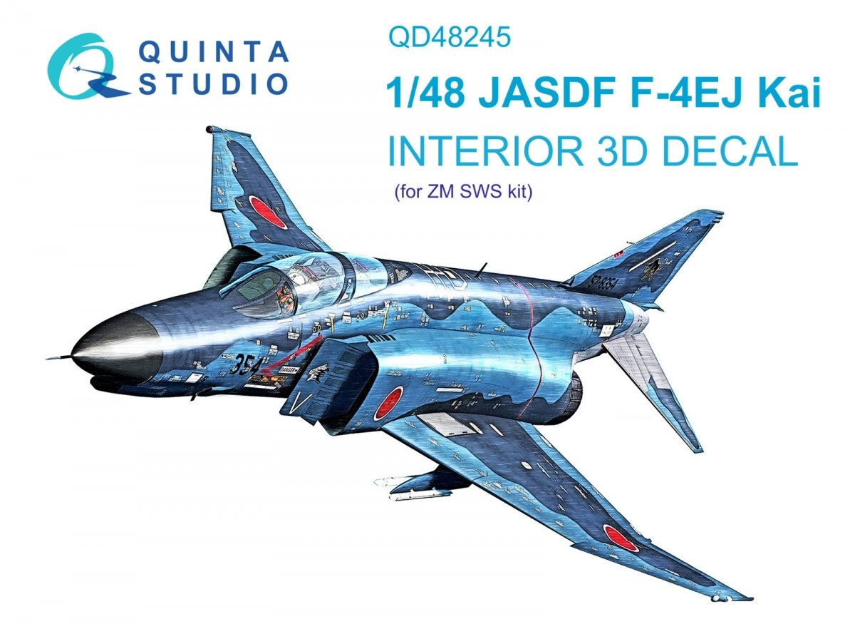 Quinta Studio QD48245 F-4EJ Kai 3D-Printed &amp; colored Interior on decal paper (ZM SWS) 1/48