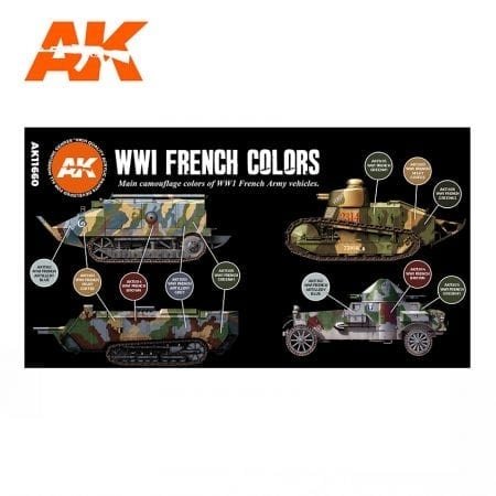 AK Interactive AK11660 3G WWI FRENCH AFV COLORS 6x17 ml – Bild 2