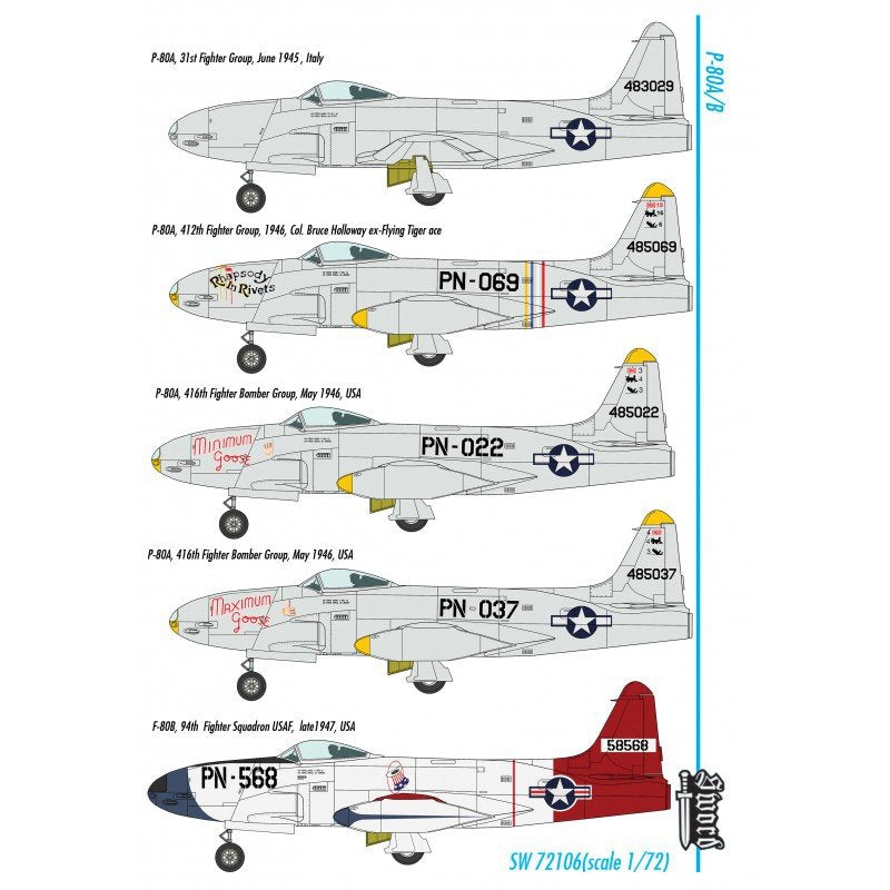 Sword 72106 Lockheed P-80A/B 1/72 – imagen 2