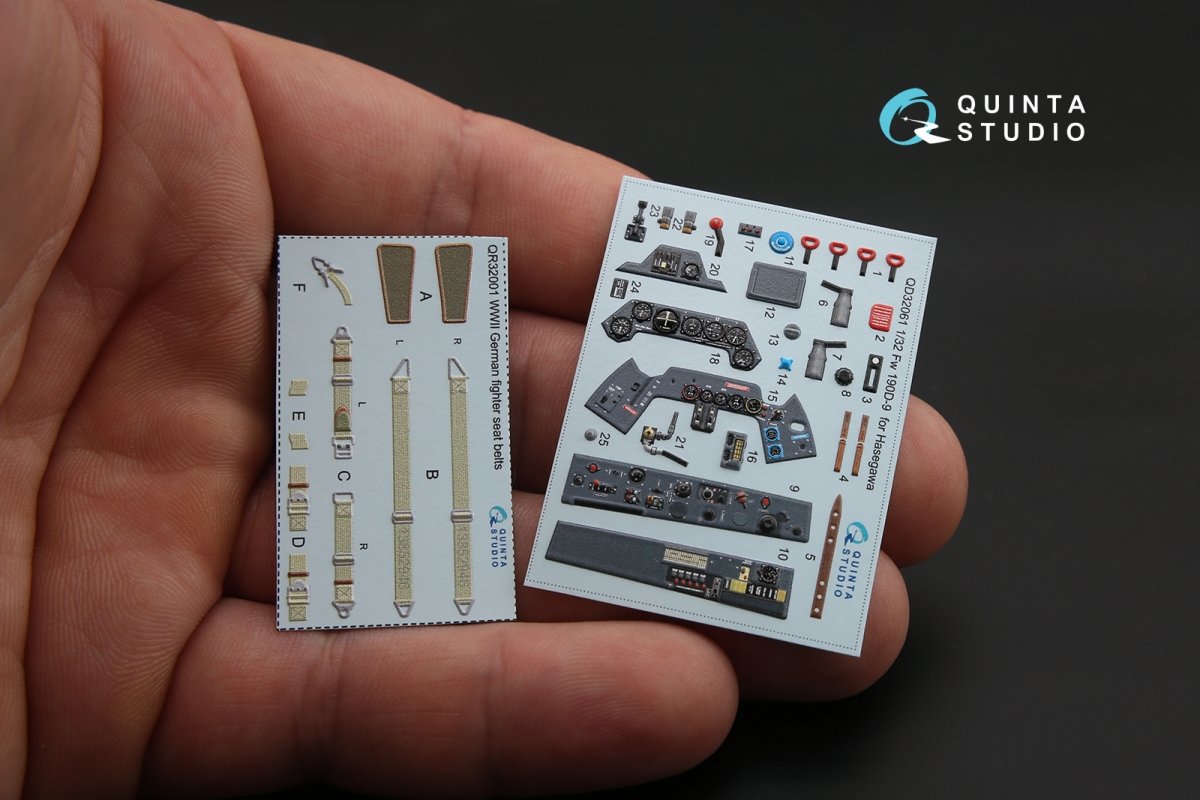 Quinta Studio QD32061 FW 190D-9 3D-Printed &amp;amp; colored Interior on decal paper (for Hasegawa kit) 1/32 – Bild 2