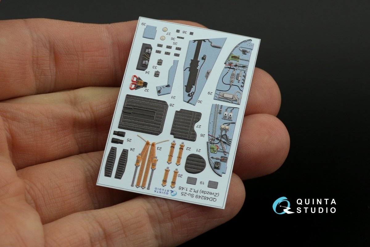 Quinta Studio QD48249 Su-25 3D-Printed &amp;amp; colored Interior on decal paper (Zvezda) 1/48 – Bild 9