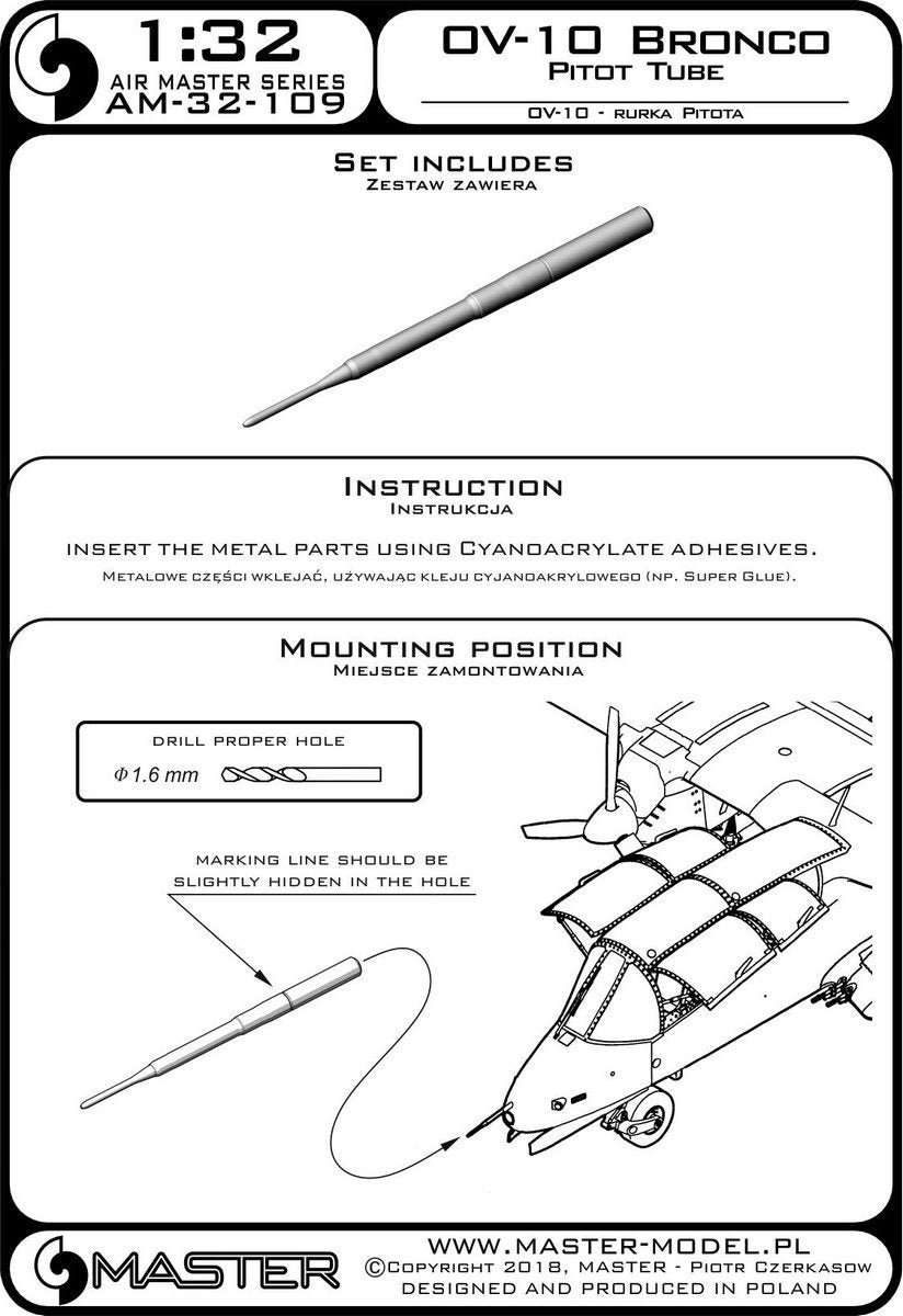 Master AM-32-109 OV-10 Bronco – Pitot Tube (1/32) – image 3