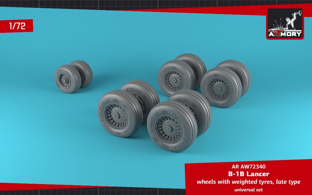 Armory Models AW72340 B-1B Lancer wheels w/ weighted tires, late 1/72 – Bild 2