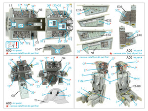 Quinta Studio QD48395 F-14A 3D-Printed &amp;amp; colored Interior on decal paper (Hobby Boss) 1/48 – image 2