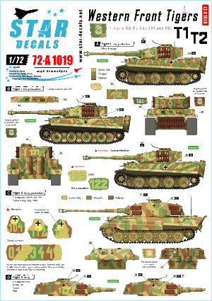 Star Decals 72-A1019 Western Front Tigers #1 1/72