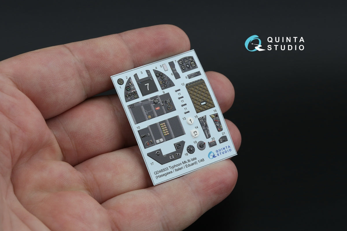 Quinta Studio QD48503 Typhoon Mk.Ib late 3D-Printed &amp;amp; colored Interior on decal paper (Hasegawa/Italeri) 1/48 – imagen 4