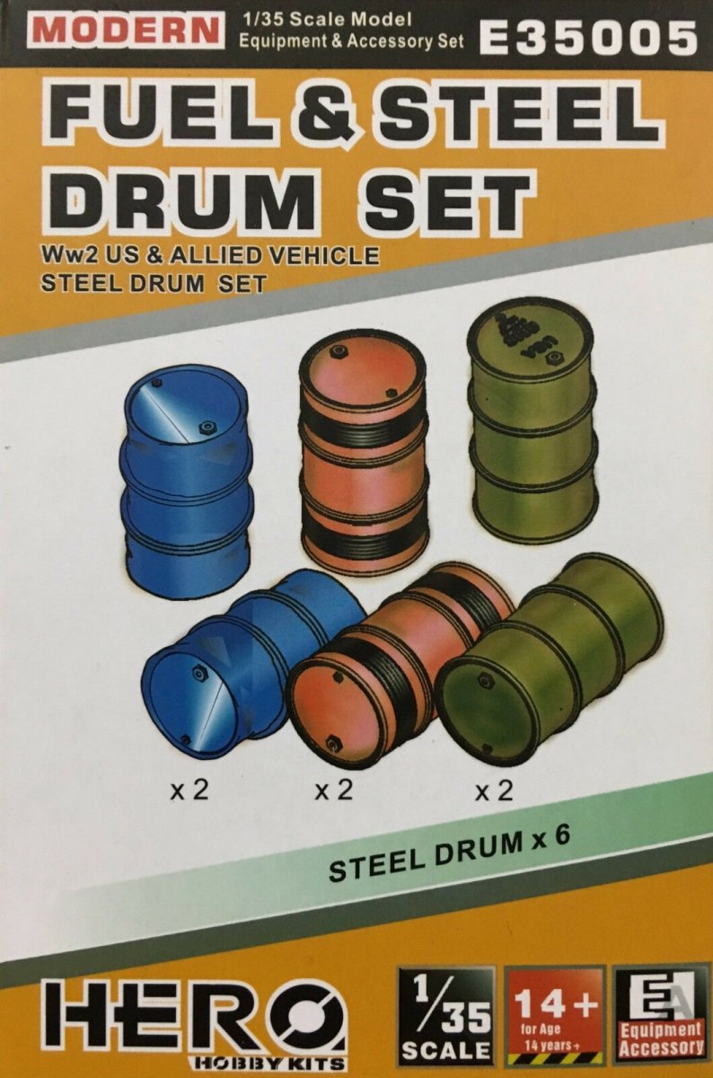 Hero Hobby E35005 Fuel &amp;amp; Steel Drum Set 1/35