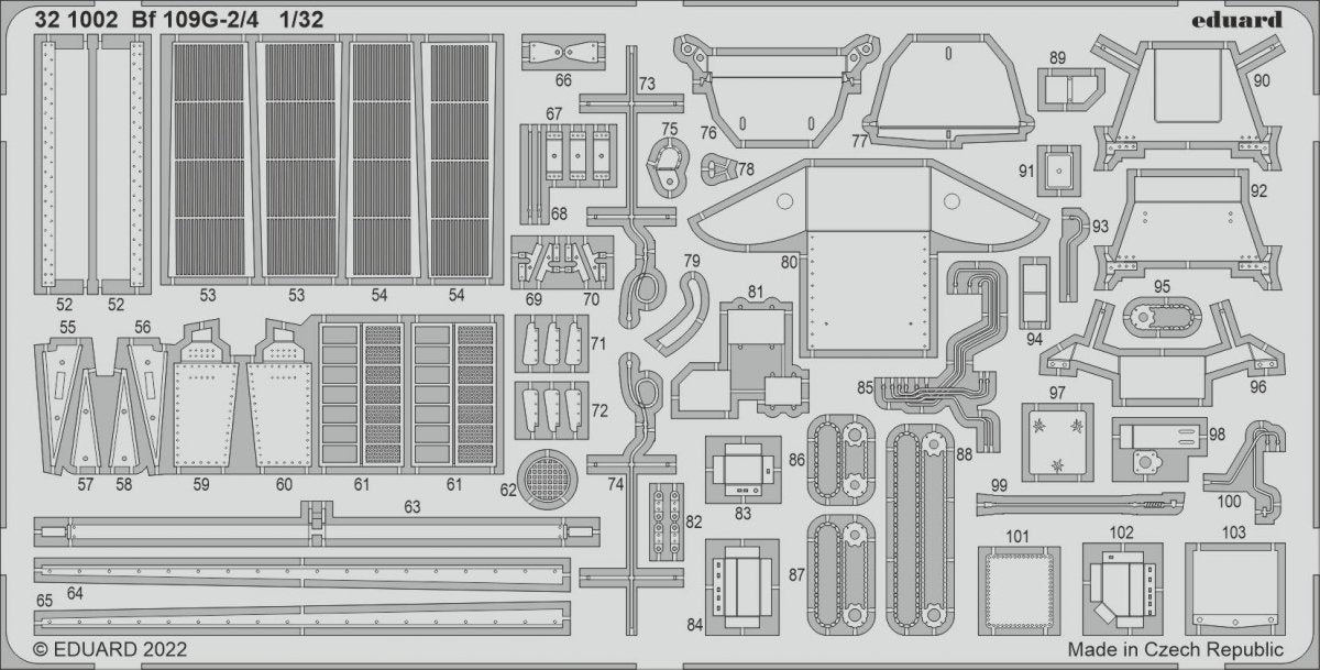 Eduard 321002 Bf 109G-2/4 REVELL 1/32 – obrázek 2