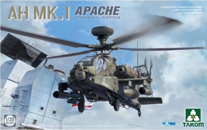 Takom 2604 AH Mk. 1 Hélicoptère d&amp;#39;attaque Apache 1/35
