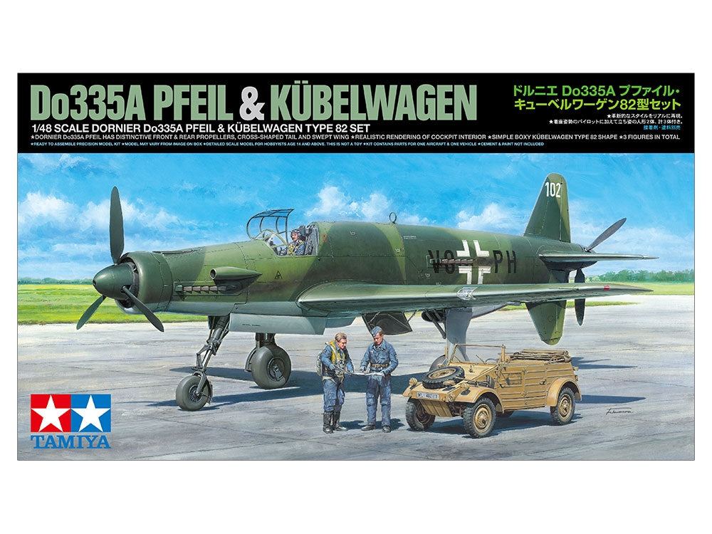 Tamiya 25206 Dornier Do335A Pfeil &amp;amp; Kubelwagen Type 82 Set 1/48 – obrázek 2
