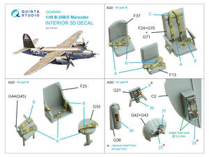 Quinta Studio QD48494 B-26B/C Marauder 3D-Printed colored Interior on decal paper (ICM) 1/48 – obrázek 2