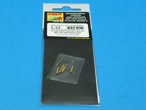 Aber A32010 Set of 2 barrels for German aircraft 30mm machine cannons MK 108 with blast tube 1/32 – image 7