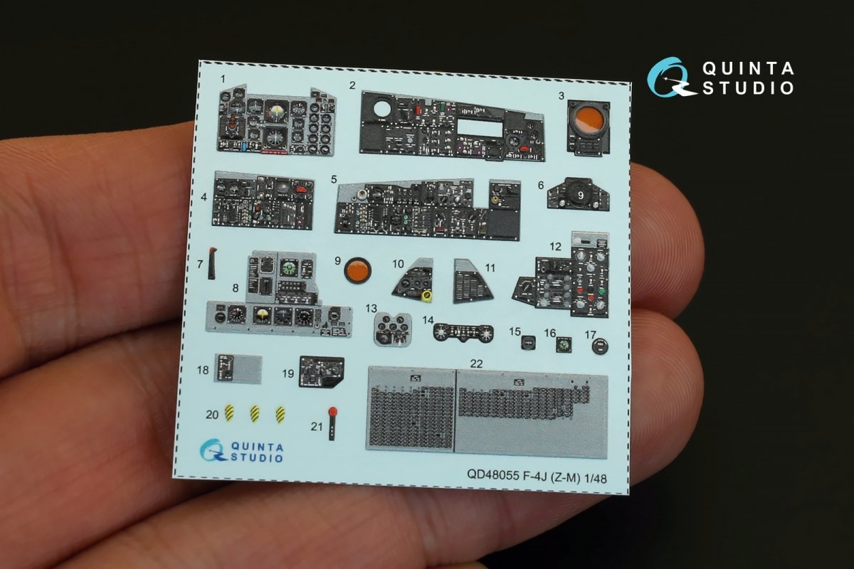 Quinta Studio QD48055 F-4J 3D-Printed &amp;amp; colored Interior on decal paper (for ZM SWS kit) 1/48 – image 4