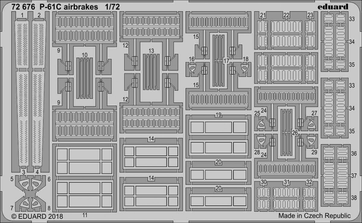 Eduard 72676 P-61C airbrakes HOBBY BOSS 1/72