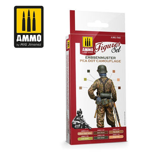 AMMO of Mig Jimenez 7042 Erbsenmuster Pea Dot Camouflage Figures Set Set 6x17ml – image 2