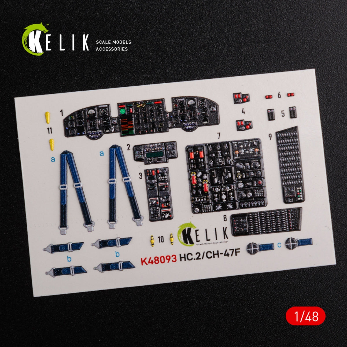 KELIK K48093 CH-47F interior 3D decals for Italeri kit 1/48 – image 3