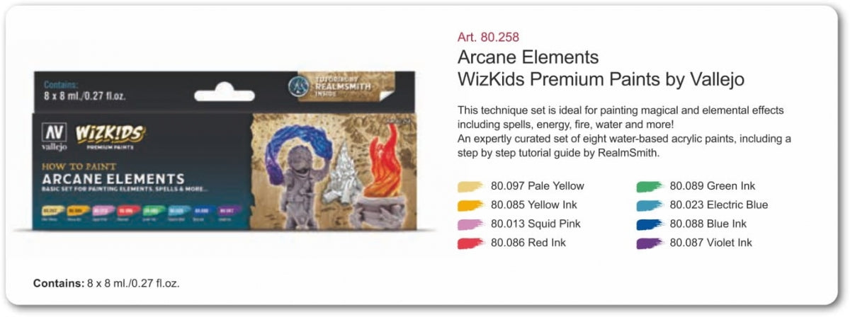 Vallejo 80258 Wizkids Arcane Elements Set 8x8ml – image 2