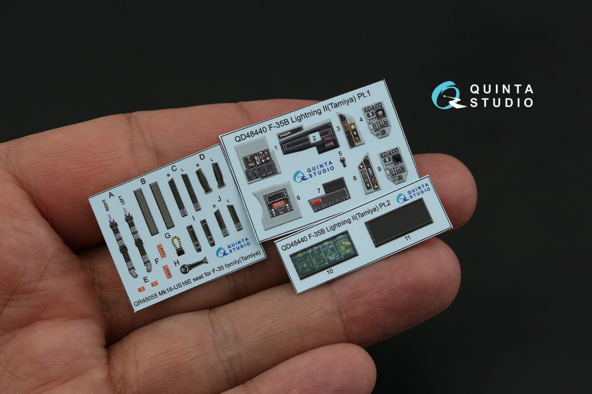 Quinta Studio QD48440 F-35B 3D-Printed &amp;amp; colored Interior on decal paper (Tamiya) 1/48 – imagen 4