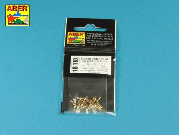 Aber 16110 Turned imitation of Hexagonal bolts &amp;amp;amp;amp;amp;amp; nuts 1.6 x 4.0 mm x 15 pcs. And 1.6mm nuts x 10 pcs. (1/16) – immagine 9