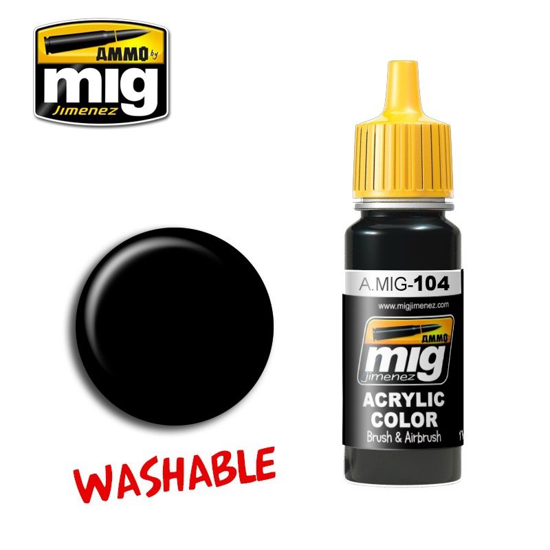 Ammo of Mig Jimenez 0104 LAVABLE NOIR 17ml