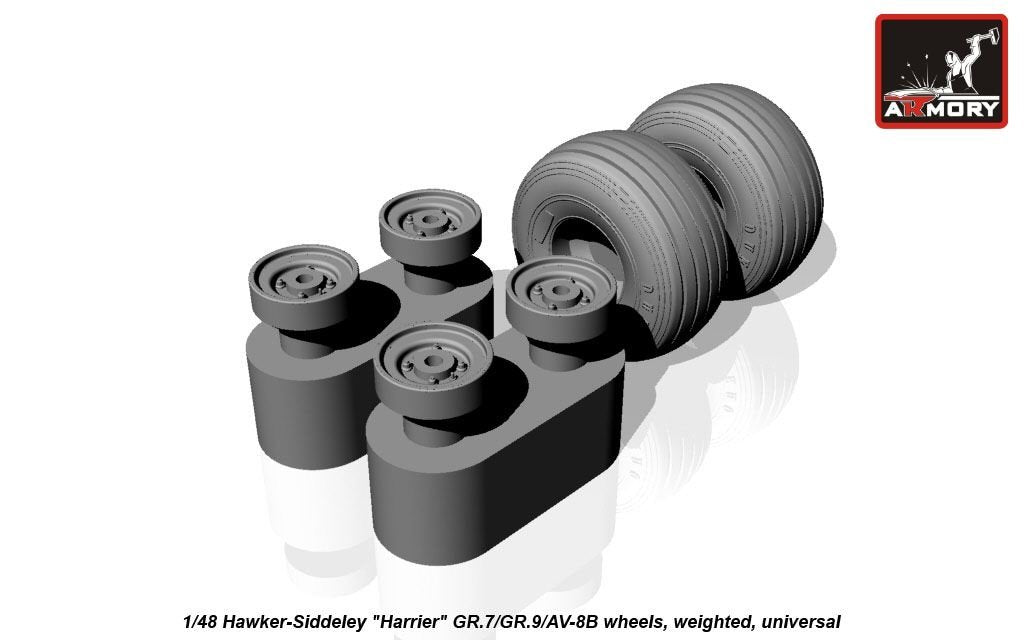 Armory Models AW48405 Hawker-Siddeley Harrier GR.7/GR.9/AV-8B wheels w/ weighted tires 1/48 – Bild 8