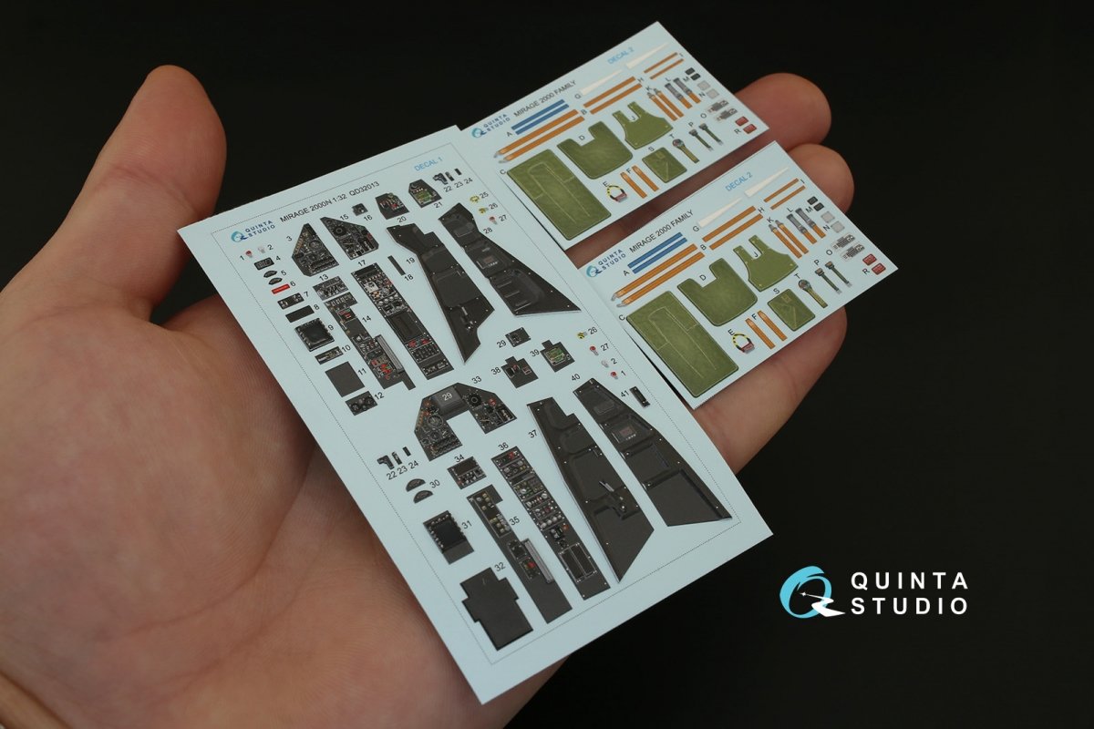 Quinta Studio QD32013 Mirage 2000N 3D-Printed &amp;amp; colored Interior on decal paper (for Kitty Hawk kit) 1/32 – obrázek 2