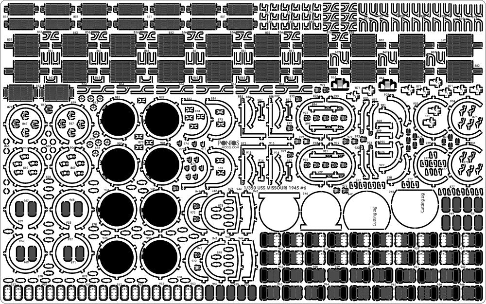 Pontos 35026FN USS BB-63 Missouri 1945 Detail Up Set (Teak tone stained wooden deck) 1/350 – image 15