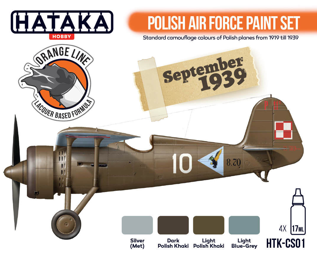 Hataka HTK-CS01 ORANGE LINE – Polish Air Force paint set 4x17ml – image 2