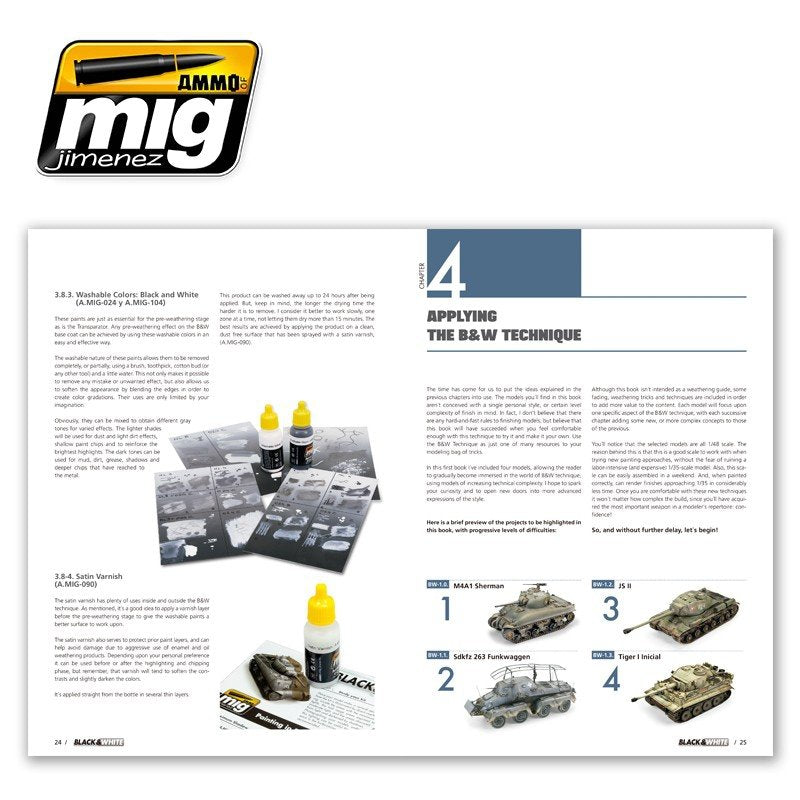 AMMO of Mig Jimenez 6016 BLACK &amp;amp; WHITE TECHNIQUE (English) – obrázek 5