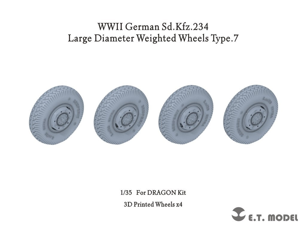 Maquette ET P35-107 Sd.Kfz.234 allemand de la Seconde Guerre mondiale, roues lestées de grand diamètre, type 7, échelle 1/35