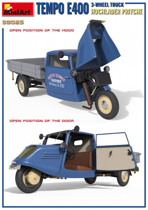 MiniArt 38025 TEMPO E400 HOCHLADER PRITSCHE 3-WHEEL TRUCK 1/35 – image 4