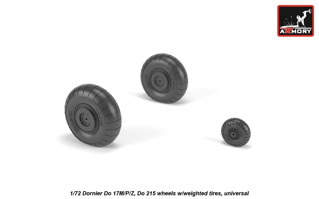Armory Models AW72205 Dornier Do 17M/P/Z, Do 215 wheels w/weighted tires 1/72 – image 3