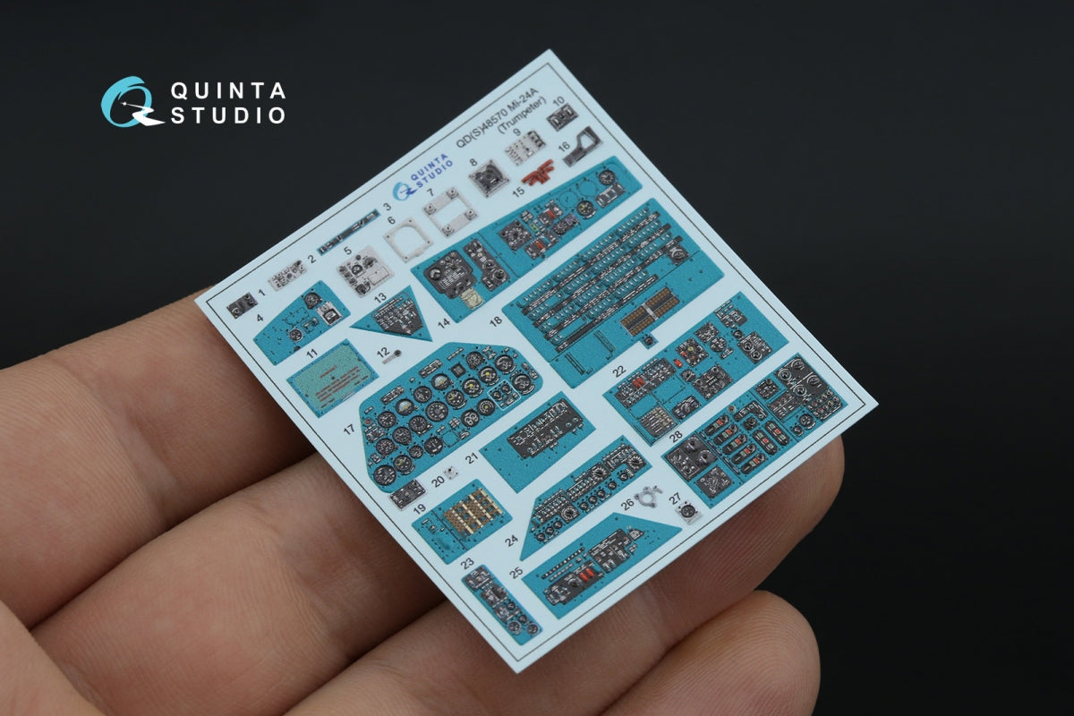 Quinta Studio QD48570 Mi-24A 3D-Printed &amp;amp; colored Interior on decal paper (Trumpeter) 1/48 – obrázek 3