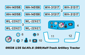 Trumpeter 09538 Sd.Kfz.8 (DB9)Half-Track Artillery Tractor 1/35 – image 3