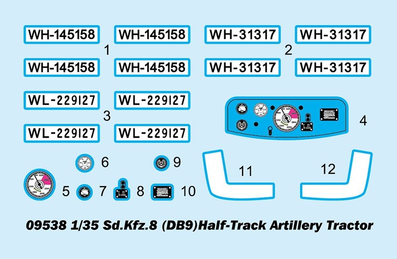 Trumpeter 09538 Sd.Kfz.8 (DB9)Half-Track Artillery Tractor 1/35 – image 3