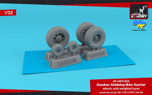 Armory Models AW32404 HS Harrier GR.1/GR.3/FRS.1/AV-8A wheels w/ weighted tires 1/32