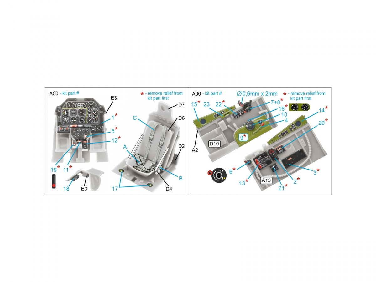 Quinta Studio QD48462 P-51D/K 3D-Printed colored Interior on decal paper (Meng) 1/48 – Bild 2