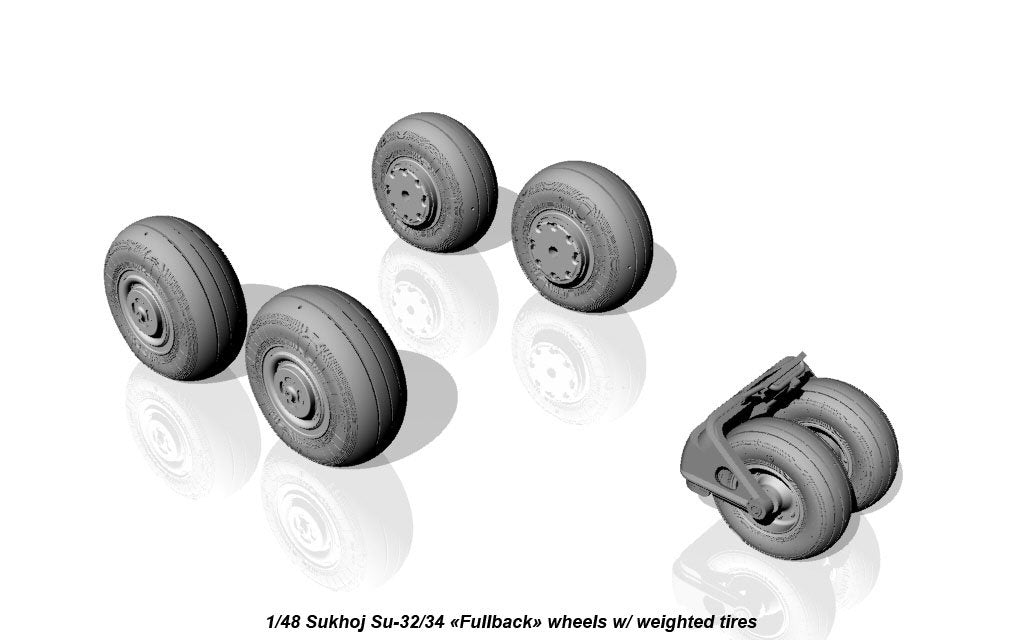 Armory Models AW48025 Sukhoj Su-32FN / Su-34 Fullback wheels w/ weighted tires 1/48 – immagine 3