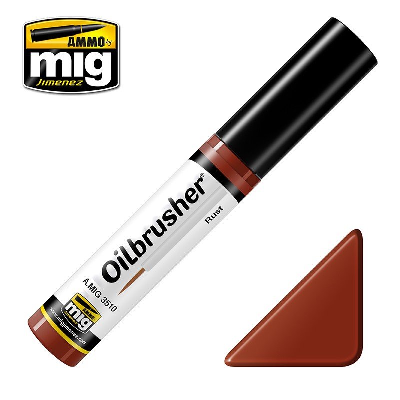 AMMO of Mig Jimenez 3510 Oilbrusher RUST - oil paint with brush