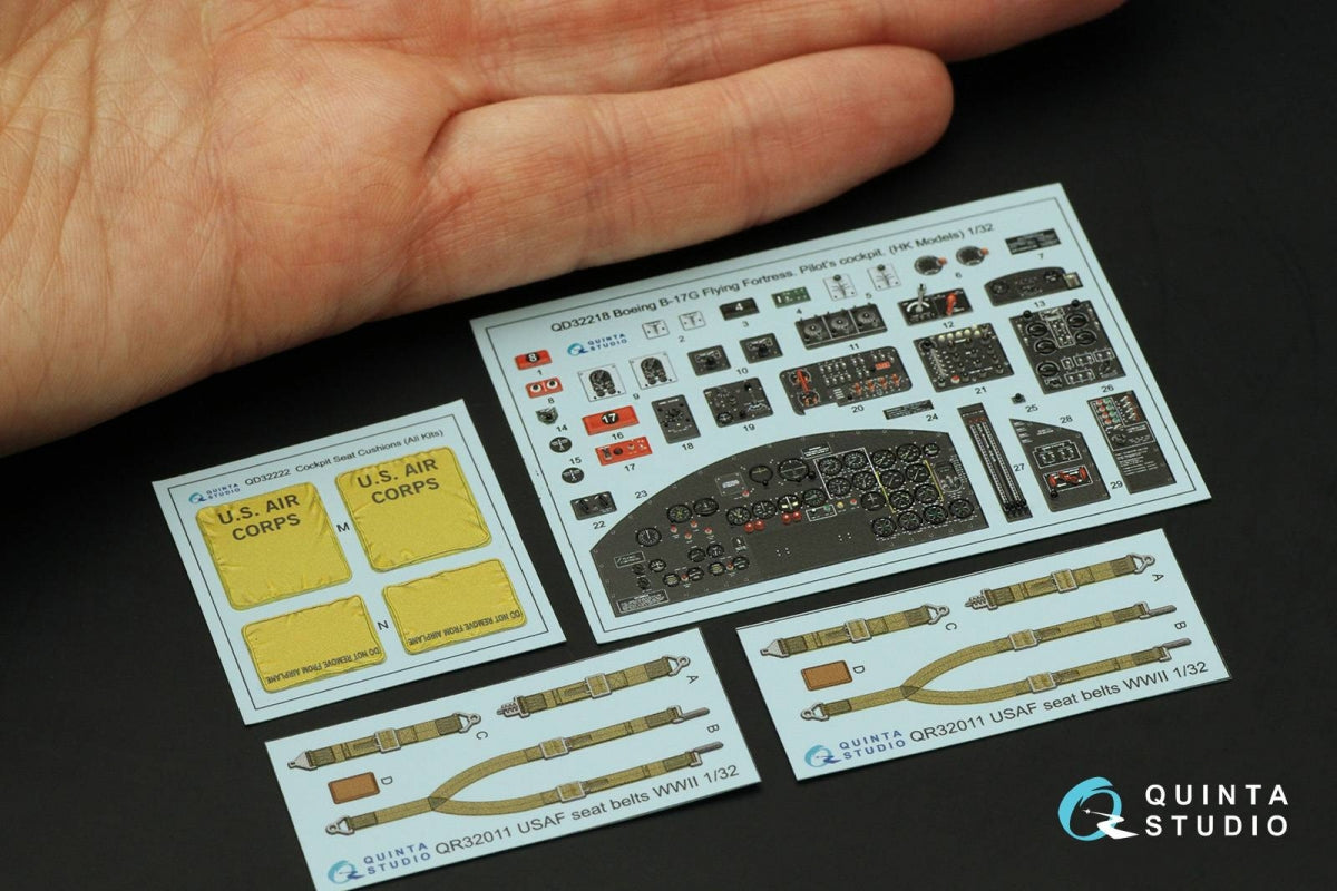 Quinta Studio QD32218 Boeing B-17G Navigator, bombardier, waist and tail gunners compartments. 3D-Printed colored Interior (HK models) 1/32 – image 3