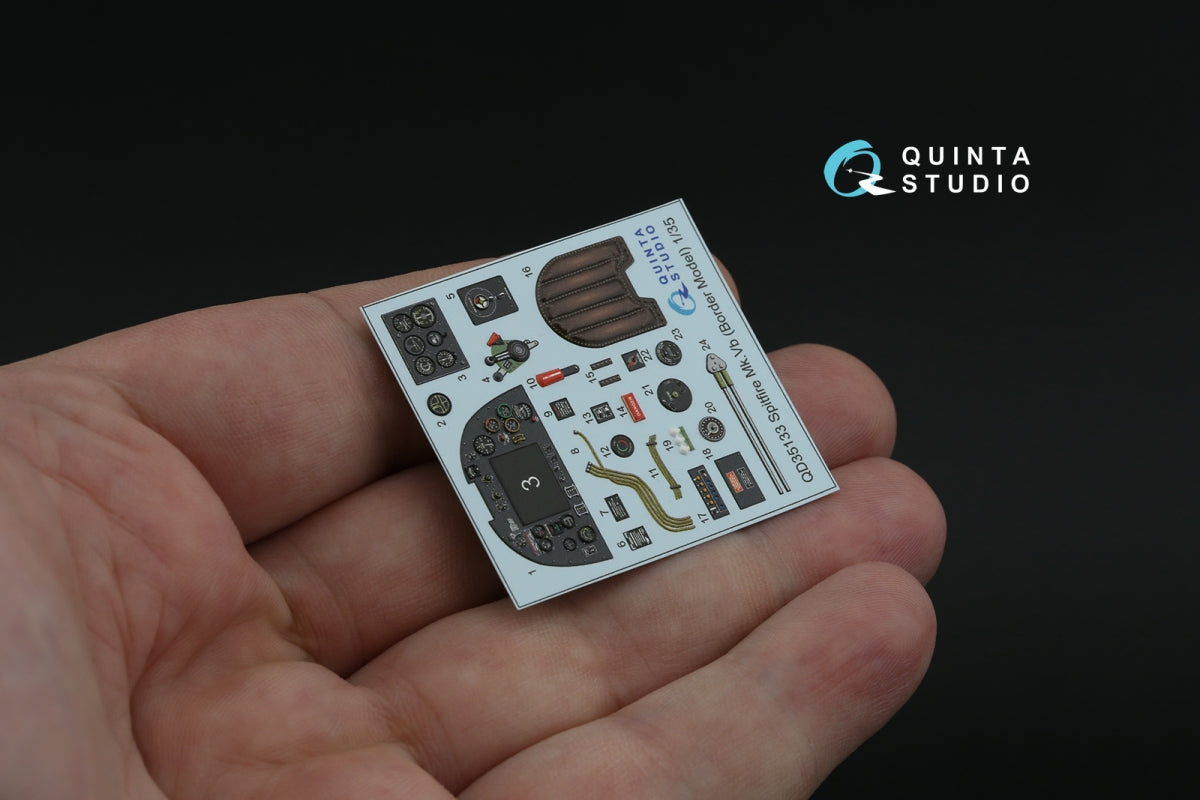 Quinta Studio QD35133 Spitfire Mk. Vb 3D-Printed colored Interior on decal paper (Border model) 1/35 – obrázek 5