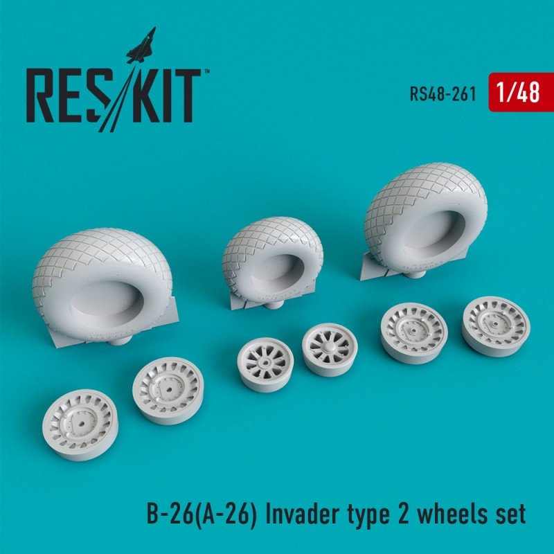 RESKIT RS48-0261 B-26 (A-26) Invader type 2 wheels set 1/48