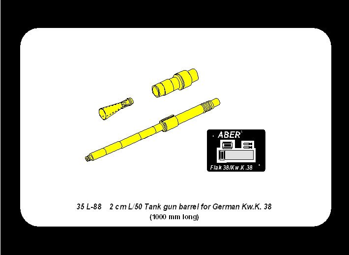 Aber 35L-088 German 2cm L/50 gun barrel for KwK 38 1/35 – imagen 5