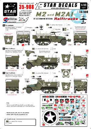 Star Decals 35-988 US M2 and M2A1 Halftracks 1/35