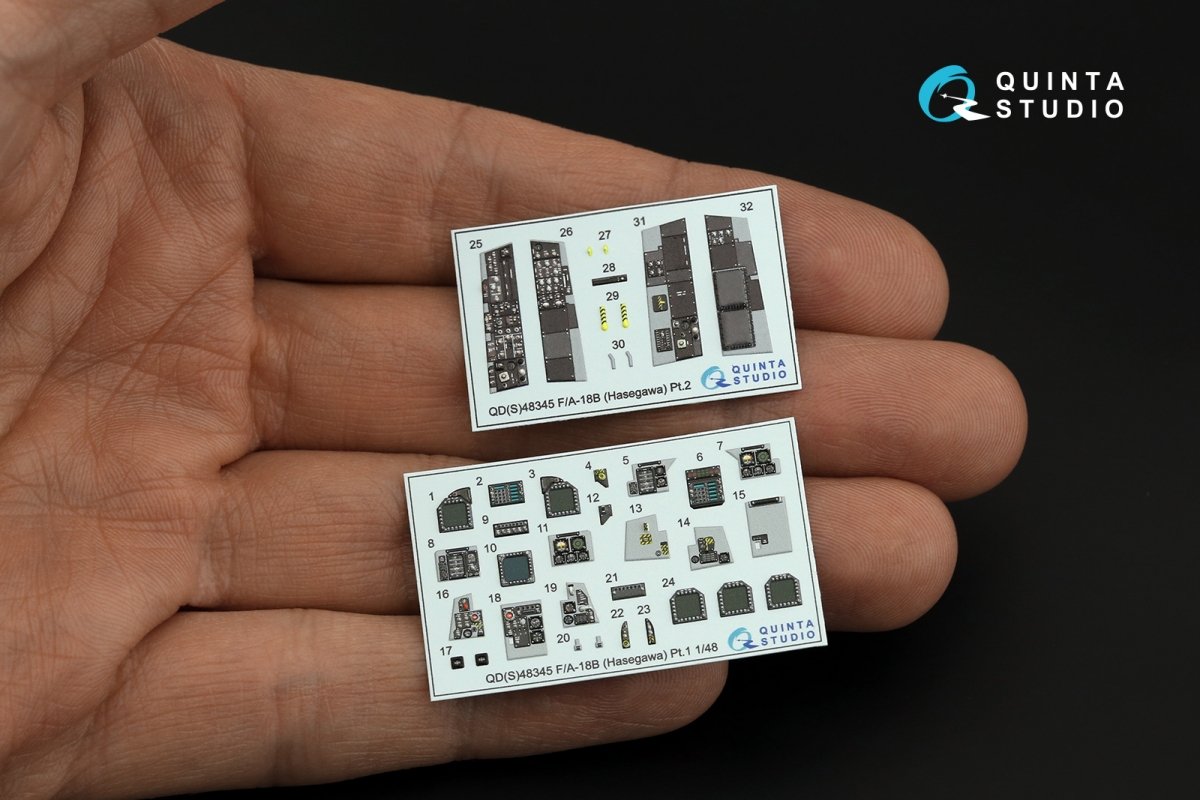 Quinta Studio QDS-48345 F/A-18B 3D-Printed &amp;amp; colored Interior on decal paper (Hasegawa) (Small version) 1/48 – image 3