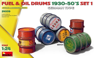 MiniArt 24009 FUEL OIL DRUMS 1930-50&amp;#39;S SET 1. GERMAN TYPE 1/24