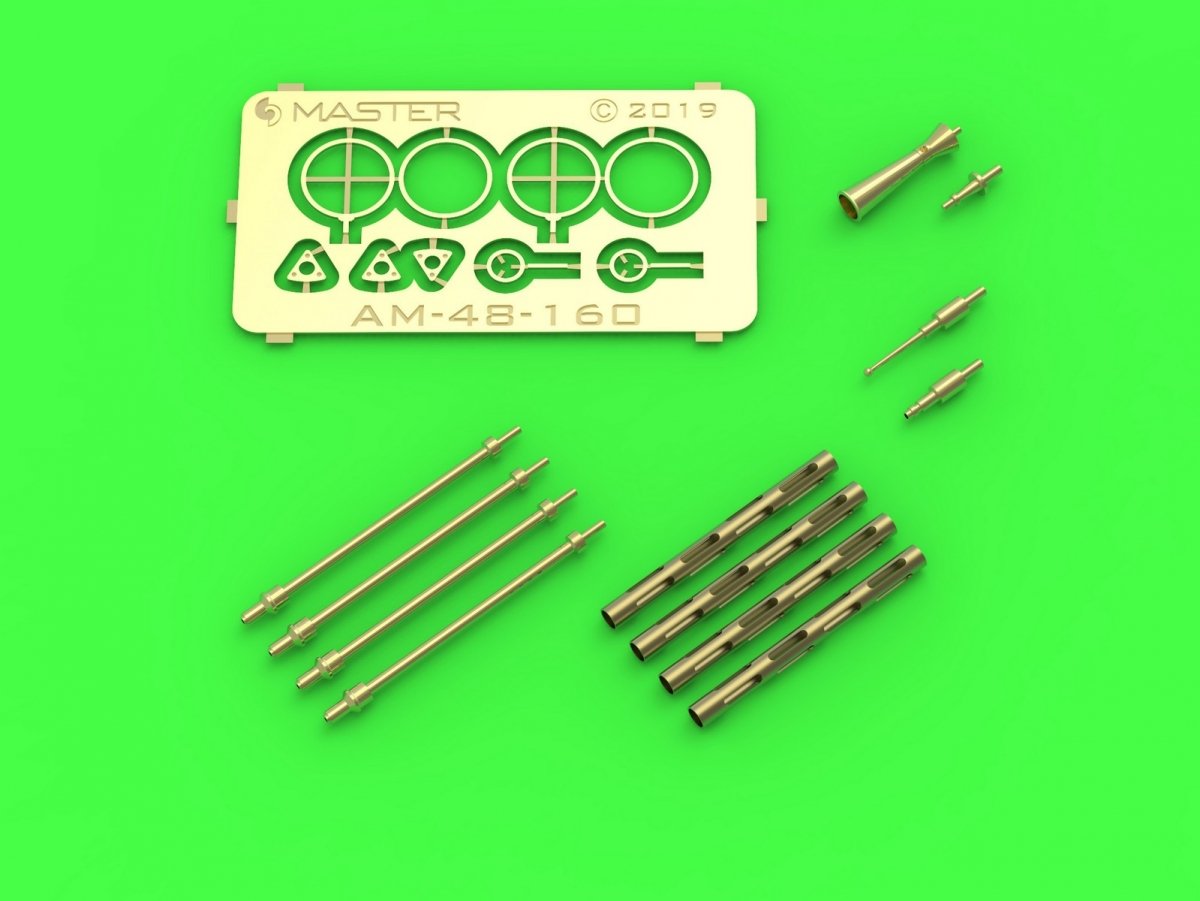Master AM-48-160 PZL P.11c - detail set - wz. 33 rifle barrels, sights and Venturi nozzle 1/48