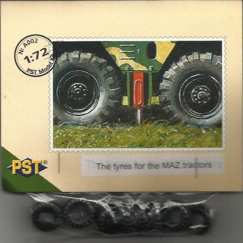 PST A002 THE TIRES FOR MAZ TRACTOR 1/72